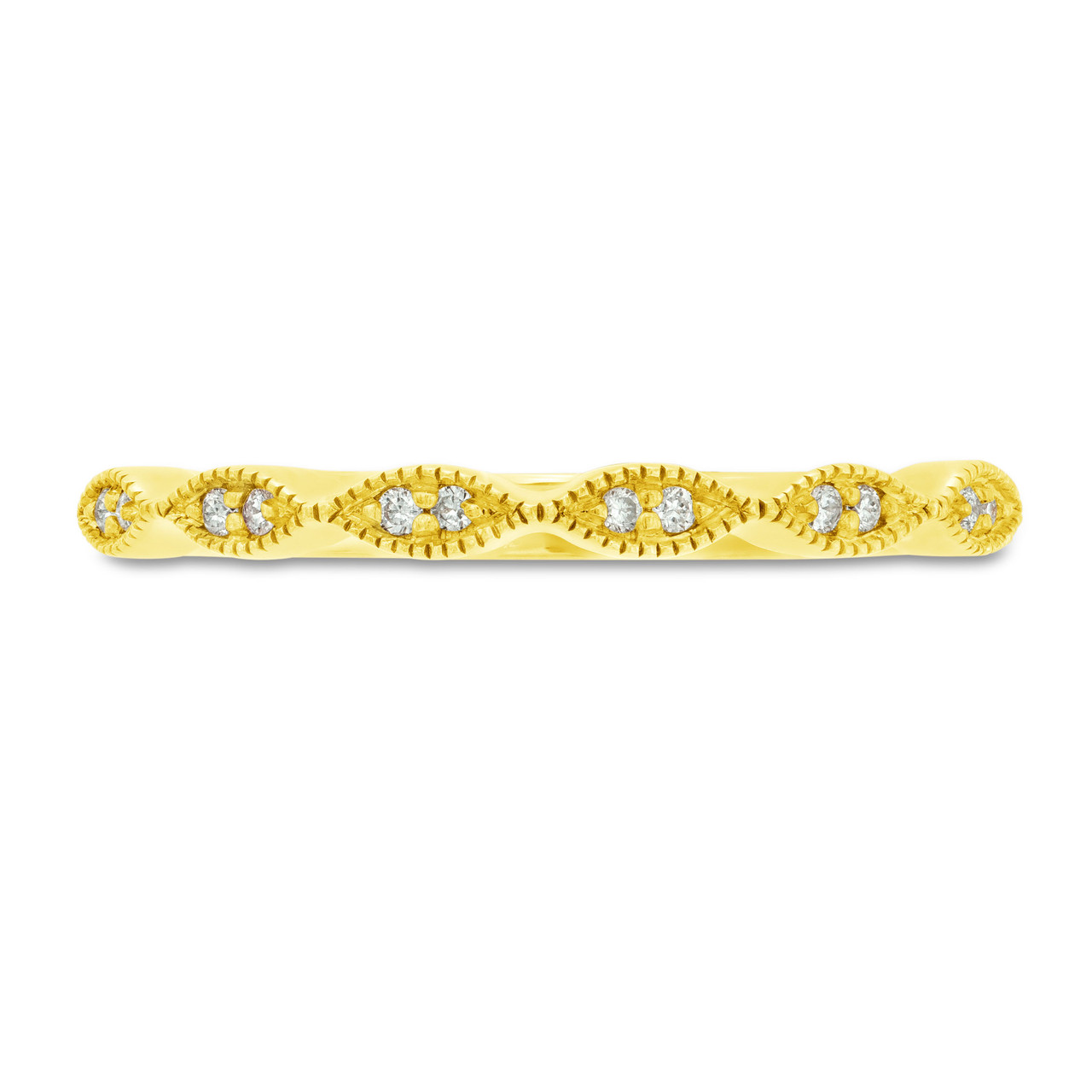 Petite Marquise Frame Milgrain Wedding Band by Adorette