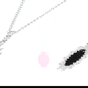 Ruby and Diamond Halo Pendant 0