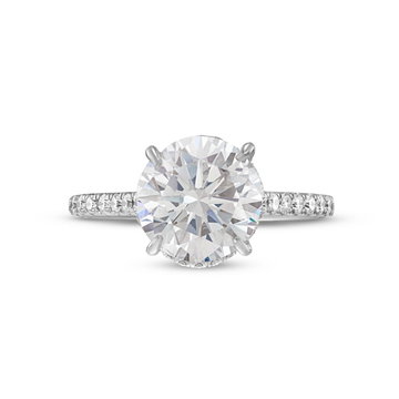 Hidden Halo Cathedral Engagement Setting by C. Gonshor In White Gold 14K
