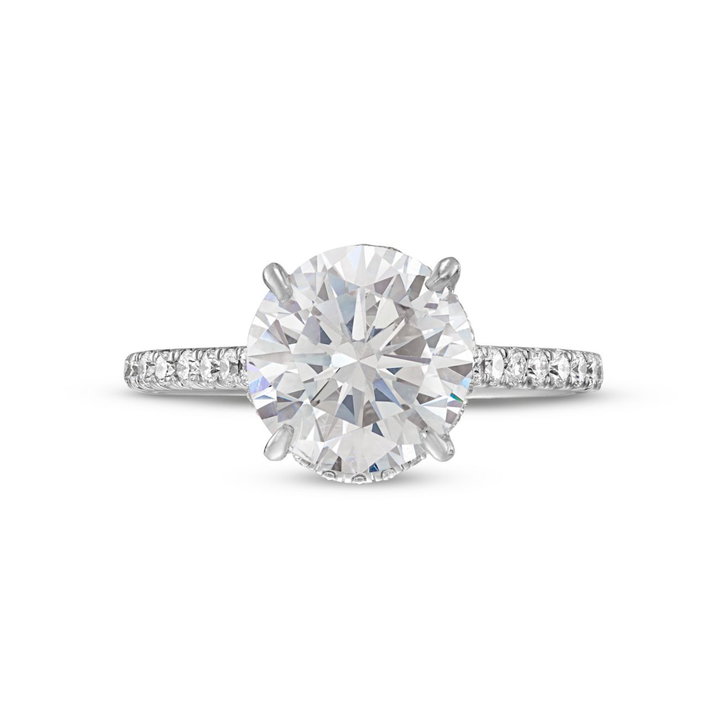 Hidden Halo Cathedral Engagement Setting by C. Gonshor In White Gold 14K