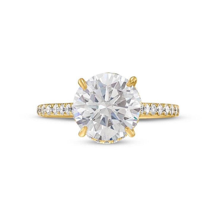 Hidden Halo Cathedral Engagement Setting by C. Gonshor In Yellow Gold 18K