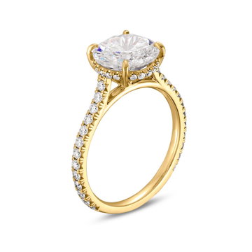 Hidden Halo Cathedral Engagement Setting by C. Gonshor In Yellow Gold 18K