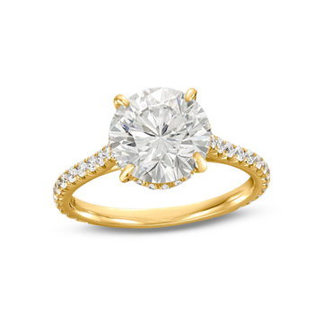 Hidden Halo Cathedral Engagement Setting by C. Gonshor In Yellow Gold 18K