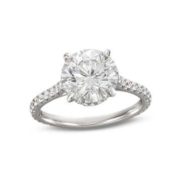 Hidden Halo Cathedral Engagement Setting by C. Gonshor In White Gold 14K