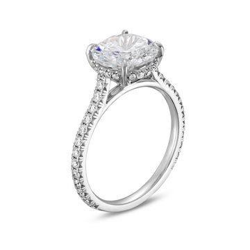 Hidden Halo Cathedral Engagement Setting by C. Gonshor In White Gold 14K
