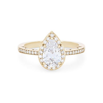 Tacori Coastal Crescent Pear Halo Pave Engagement Setting
