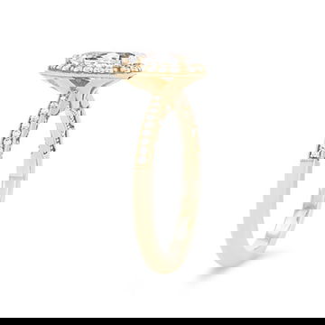 Tacori Coastal Crescent Pear Halo Pave Engagement Setting