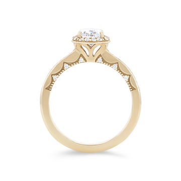 Tacori Coastal Crescent Pear Halo Pave Engagement Setting