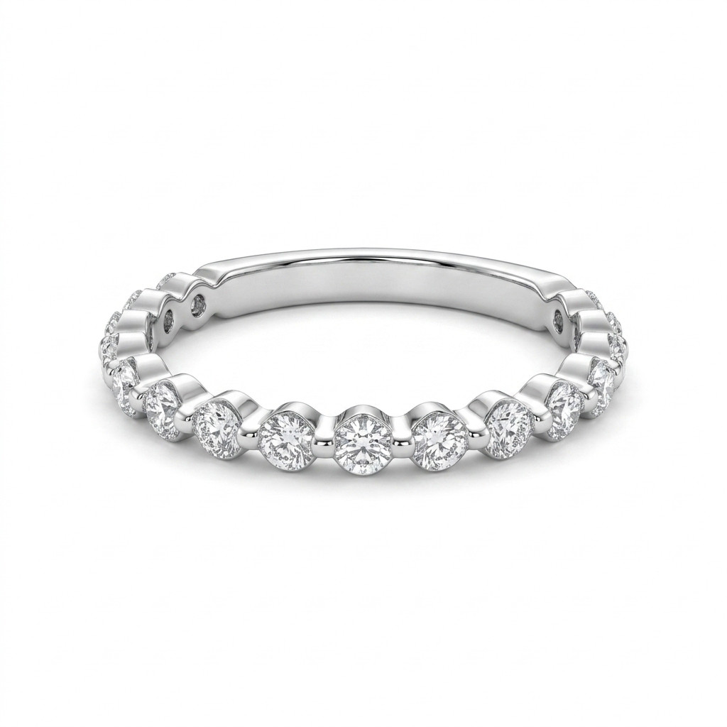 Single Prong Round Diamond Wedding Band (0.50tw) 0