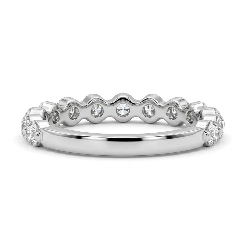 Single Prong Round Diamond Wedding Band (0.50tw) 1