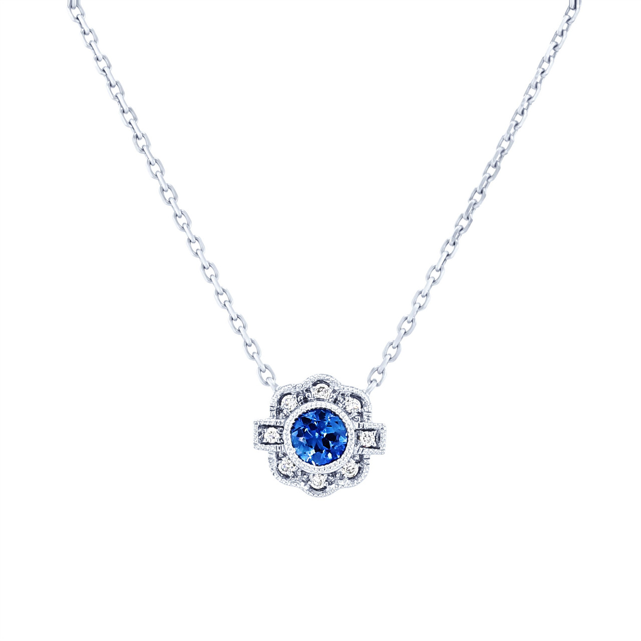 Vintage Sapphire and Diamond Pendant