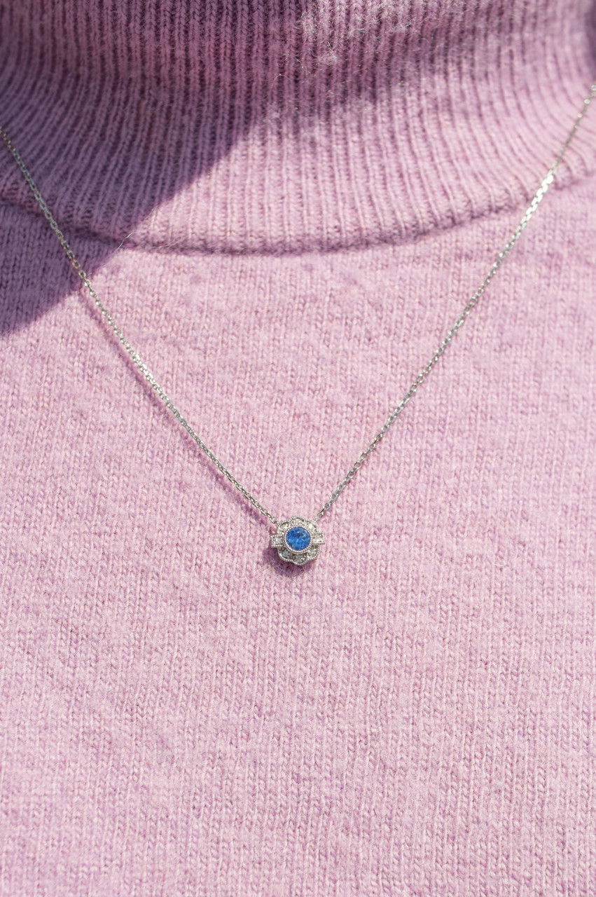 Vintage Sapphire and Diamond Pendant
