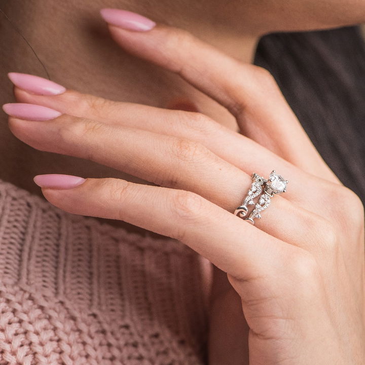 White Gold 14K Kirk Kara Angelique Poetic Diamond Engagement Setting