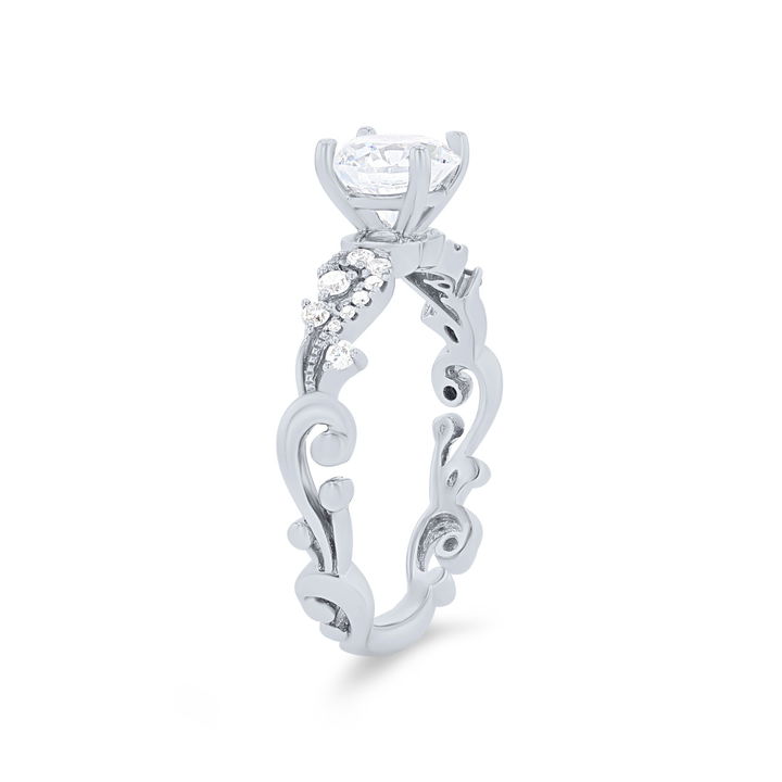 White Gold 14K Kirk Kara Angelique Poetic Diamond Engagement Setting