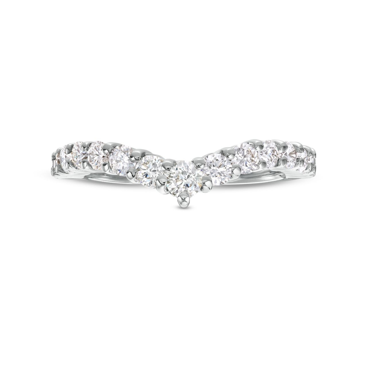 True Romance Contour Graduated Diamond Wedding Band