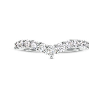 True Romance Contour Graduated Diamond Wedding Band In White Gold 14K