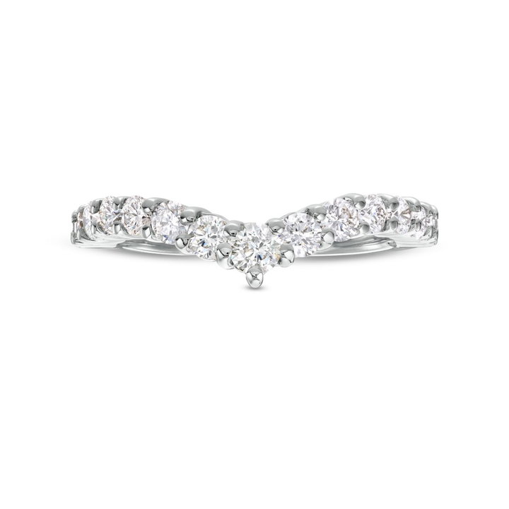 True Romance Contour Graduated Diamond Wedding Band In White Gold 14K