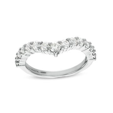 True Romance Contour Graduated Diamond Wedding Band In White Gold 14K