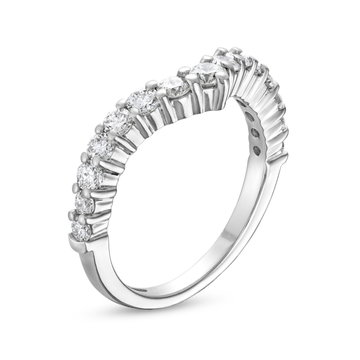 True Romance Contour Graduated Diamond Wedding Band In White Gold 14K