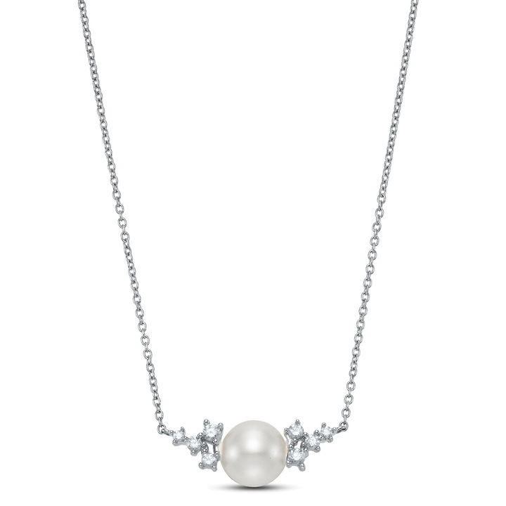 Scattered Diamond and Pearl Pendant