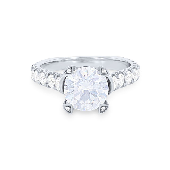 White Gold 18K Michael M. Stella Graduated Diamond Engagement Setting