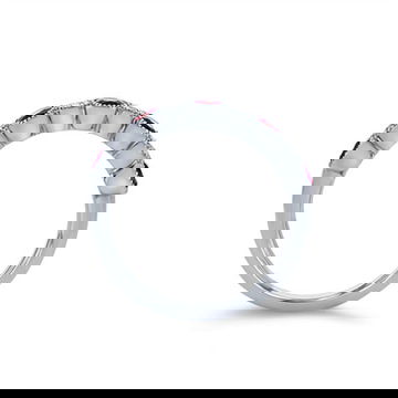 Alternating Ruby and Diamond Bezel Band