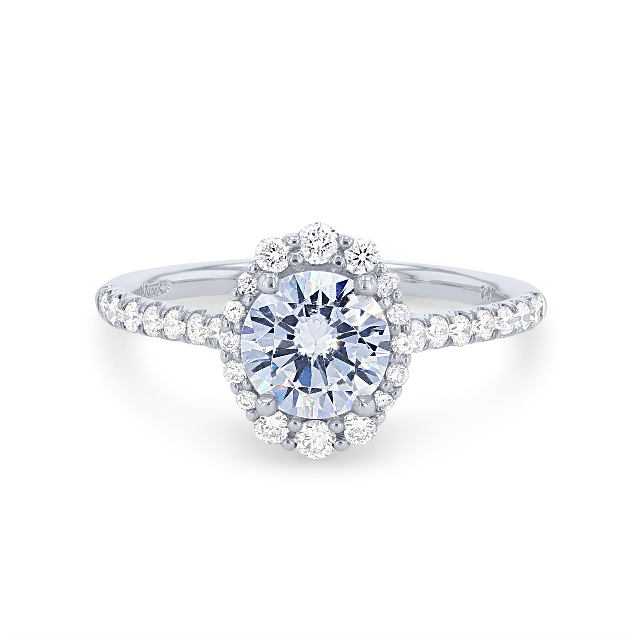 Uneek Graduated Halo Cathedral Engagement Setting