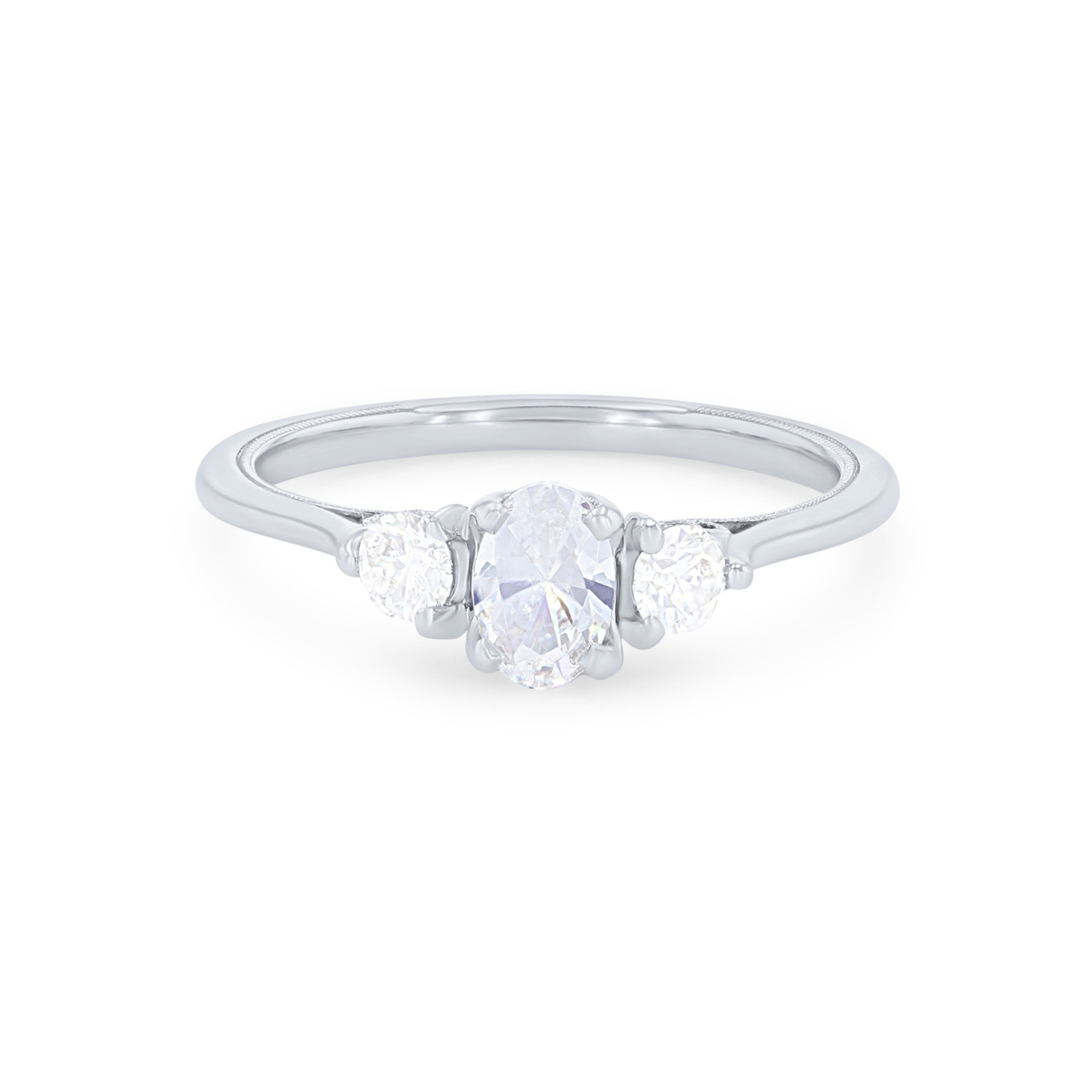 Kirk Kara Stella Three Stone Round Diamond Engagement Setting 0