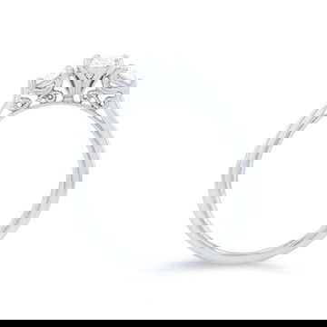 Kirk Kara Stella Three Stone Round Diamond Engagement Setting
