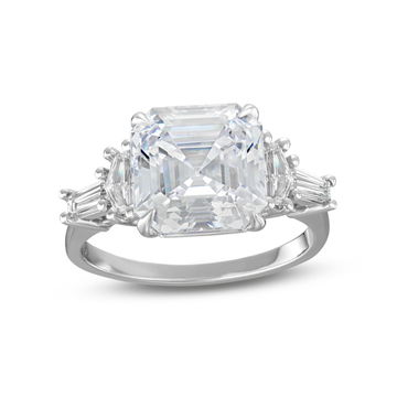 Three Stone Cadillac Diamond Engagement Setting by C. Gonshor In White Gold 14K