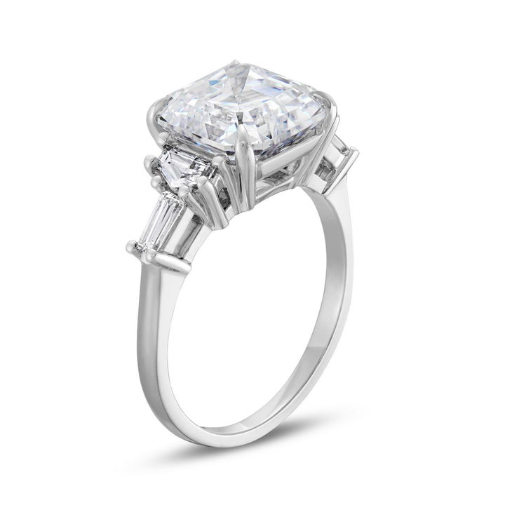 Three Stone Cadillac Diamond Engagement Setting by C. Gonshor In White Gold 14K