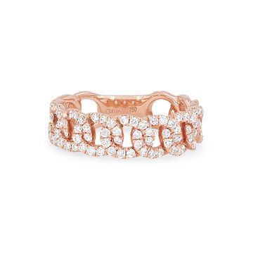 Diamond Chain Link Band In Rose Gold 18K