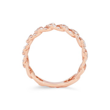 Diamond Chain Link Band In Rose Gold 18K
