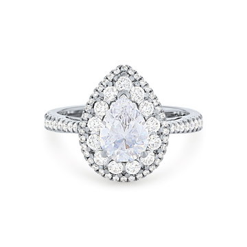 Simon G. Cathedral Double Pear Halo Engagement Setting In Rose Gold 18K
