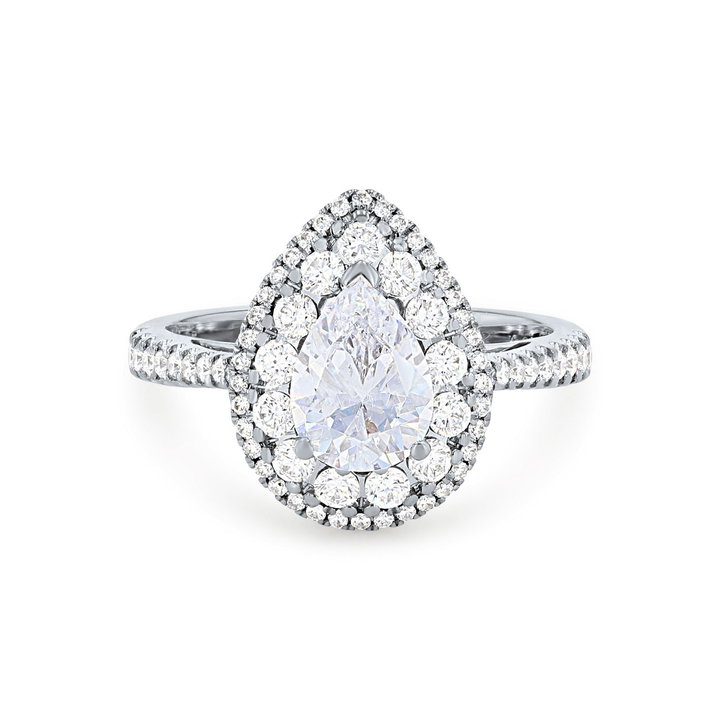 Simon G. Cathedral Double Pear Halo Engagement Setting In Rose Gold 18K