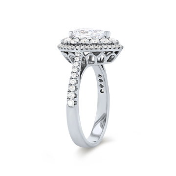 Simon G. Cathedral Double Pear Halo Engagement Setting In Rose Gold 18K