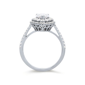 Simon G. Cathedral Double Pear Halo Engagement Setting In Rose Gold 18K