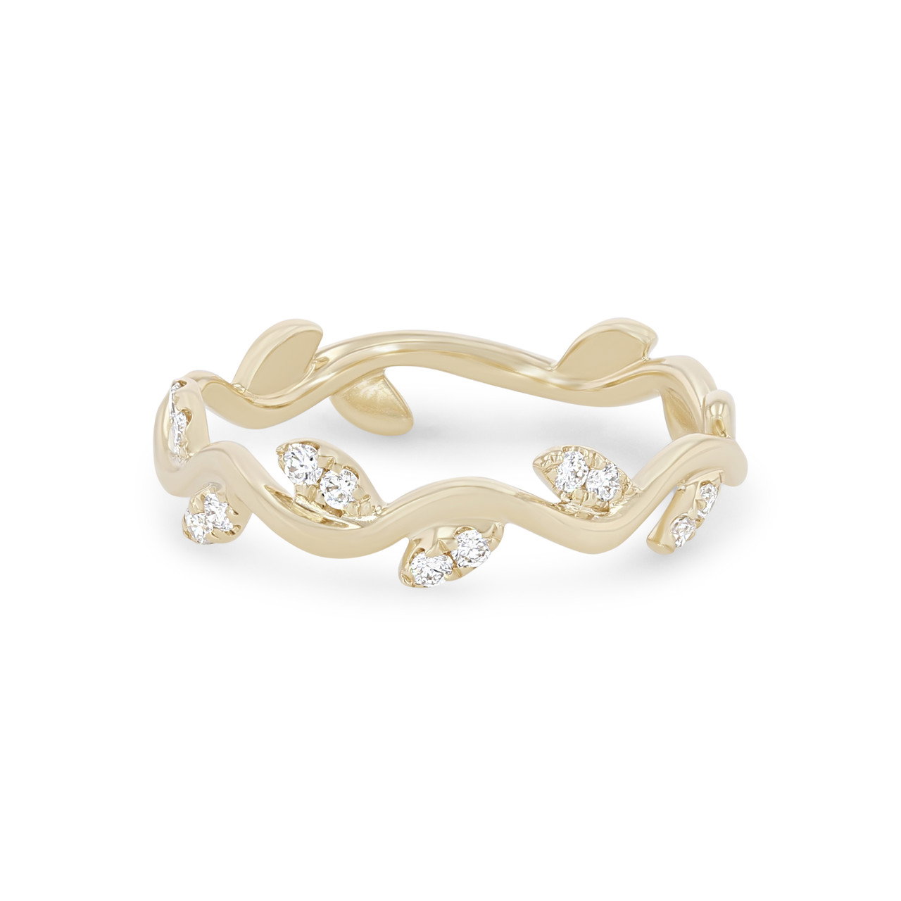 Uneek Floral Vine Diamond Wedding Band