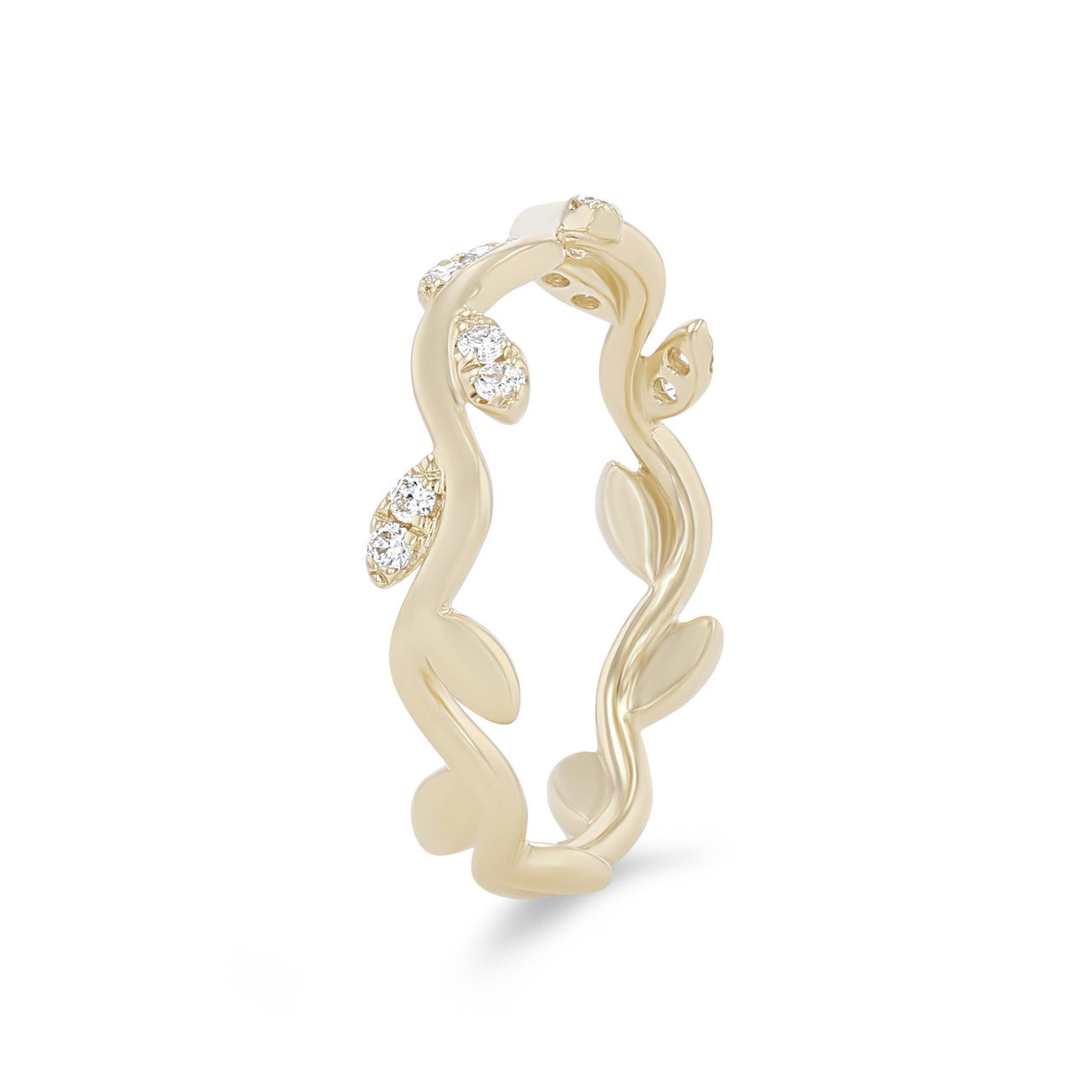 Uneek Floral Vine Diamond Wedding Band