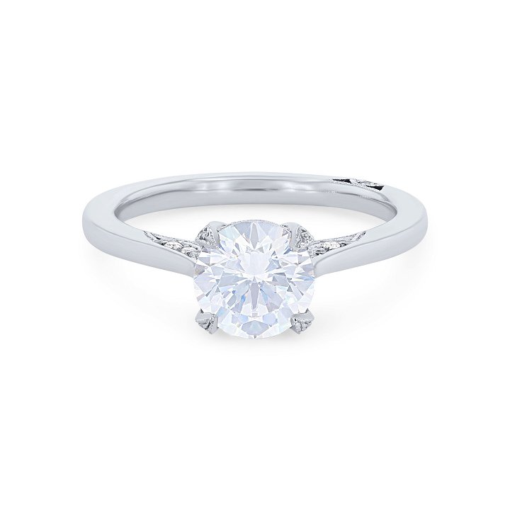 White Gold 18K Simply Tacori Tapered Cathedral Engagement Setting