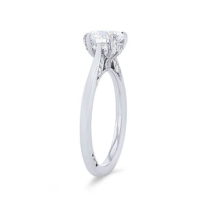 White Gold 18K Simply Tacori Tapered Cathedral Engagement Setting