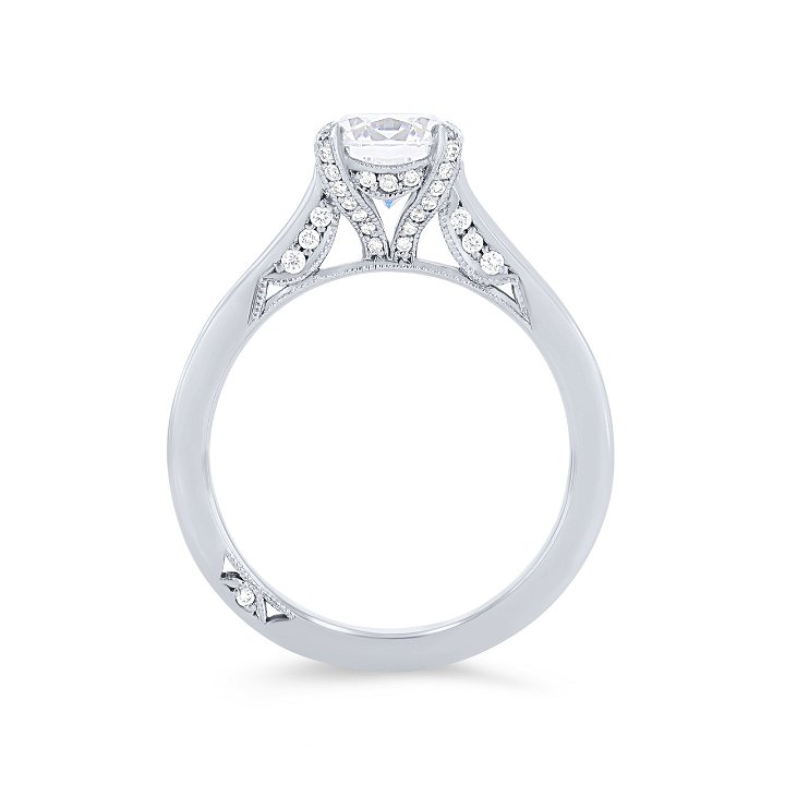 White Gold 18K Simply Tacori Tapered Cathedral Engagement Setting