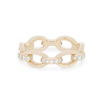 Diamond Chain Link Ring In Yellow Gold 14K