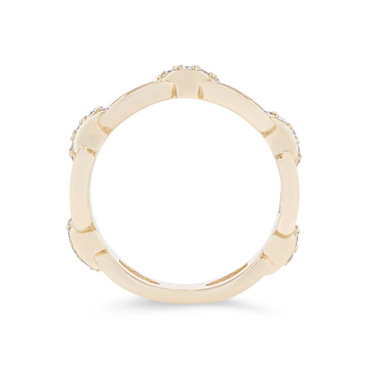 Diamond Chain Link Ring In Yellow Gold 14K
