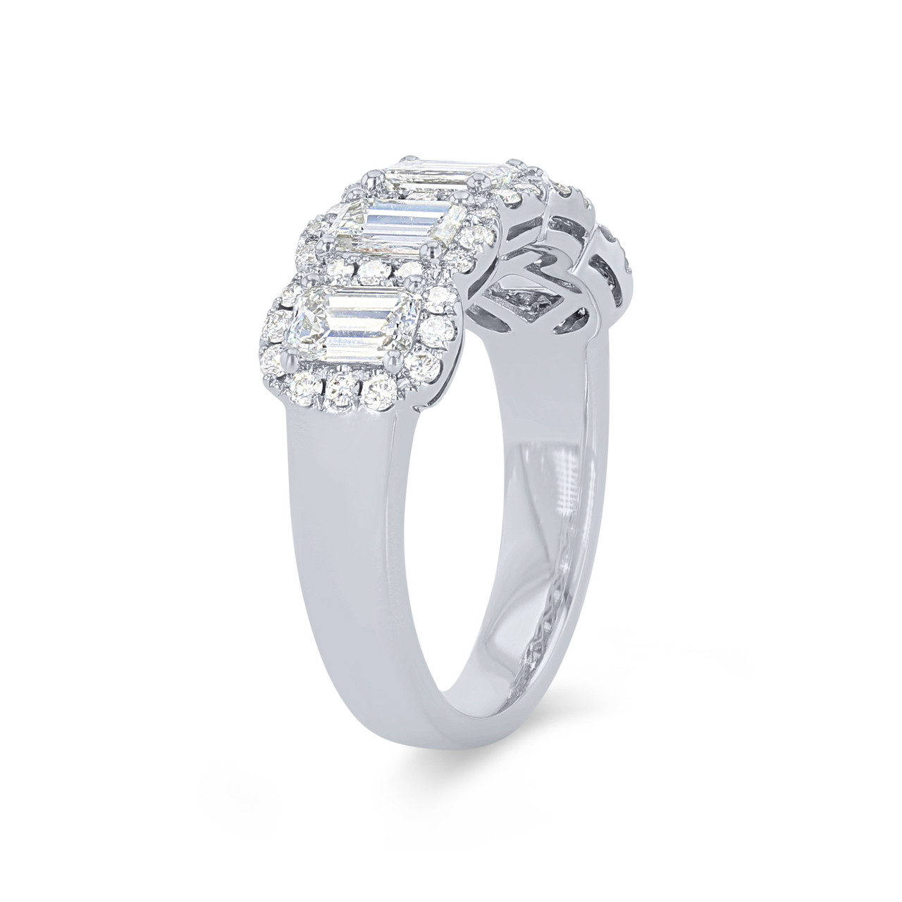 Emerald Diamond Halo Ring 1