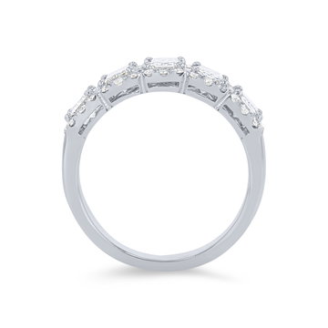 Emerald Diamond Halo Ring In Rose Gold 14K