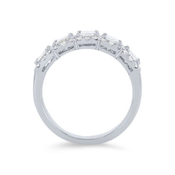 Emerald Diamond Halo Ring In Rose Gold 14K