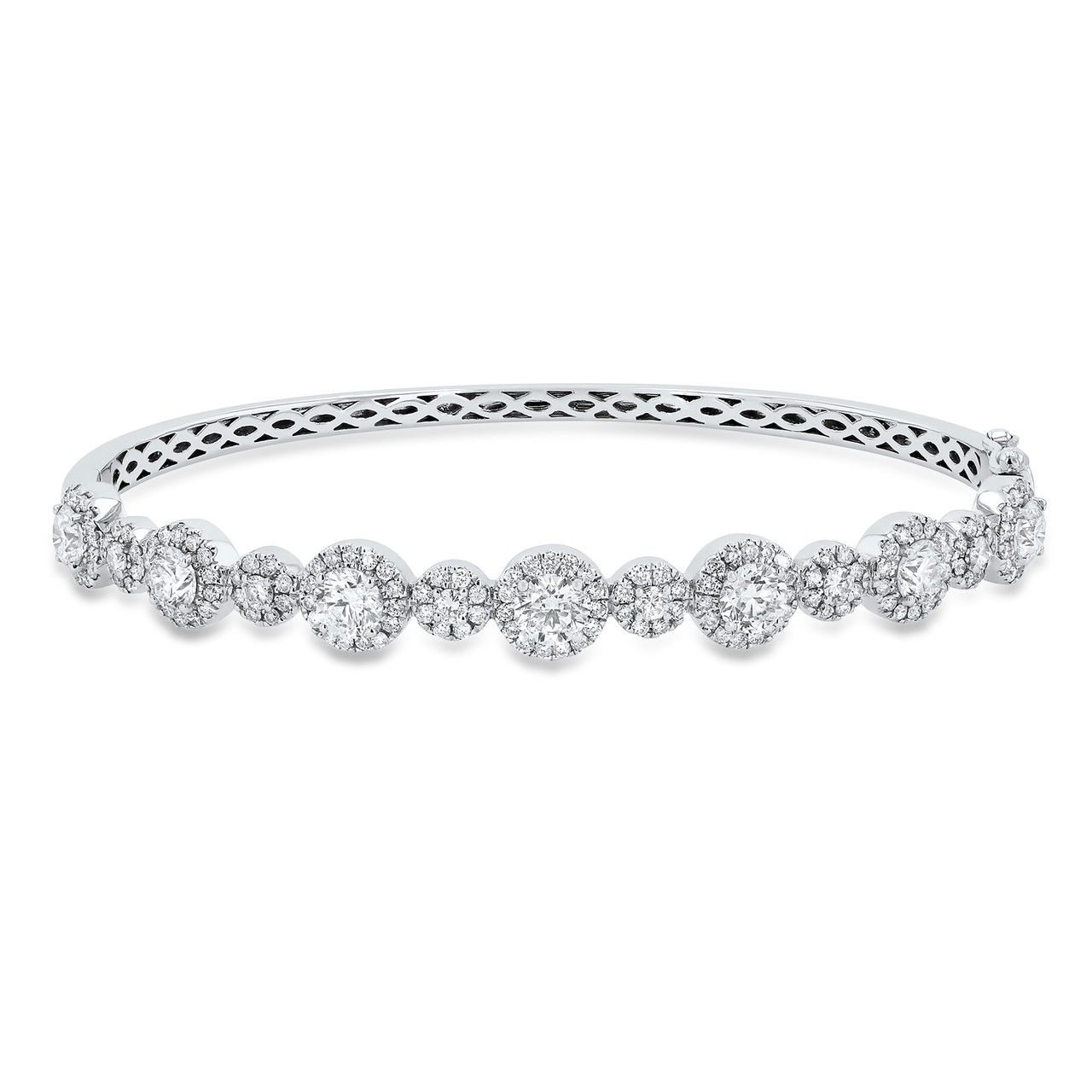 Diamond Halo Bangle Bracelet 0