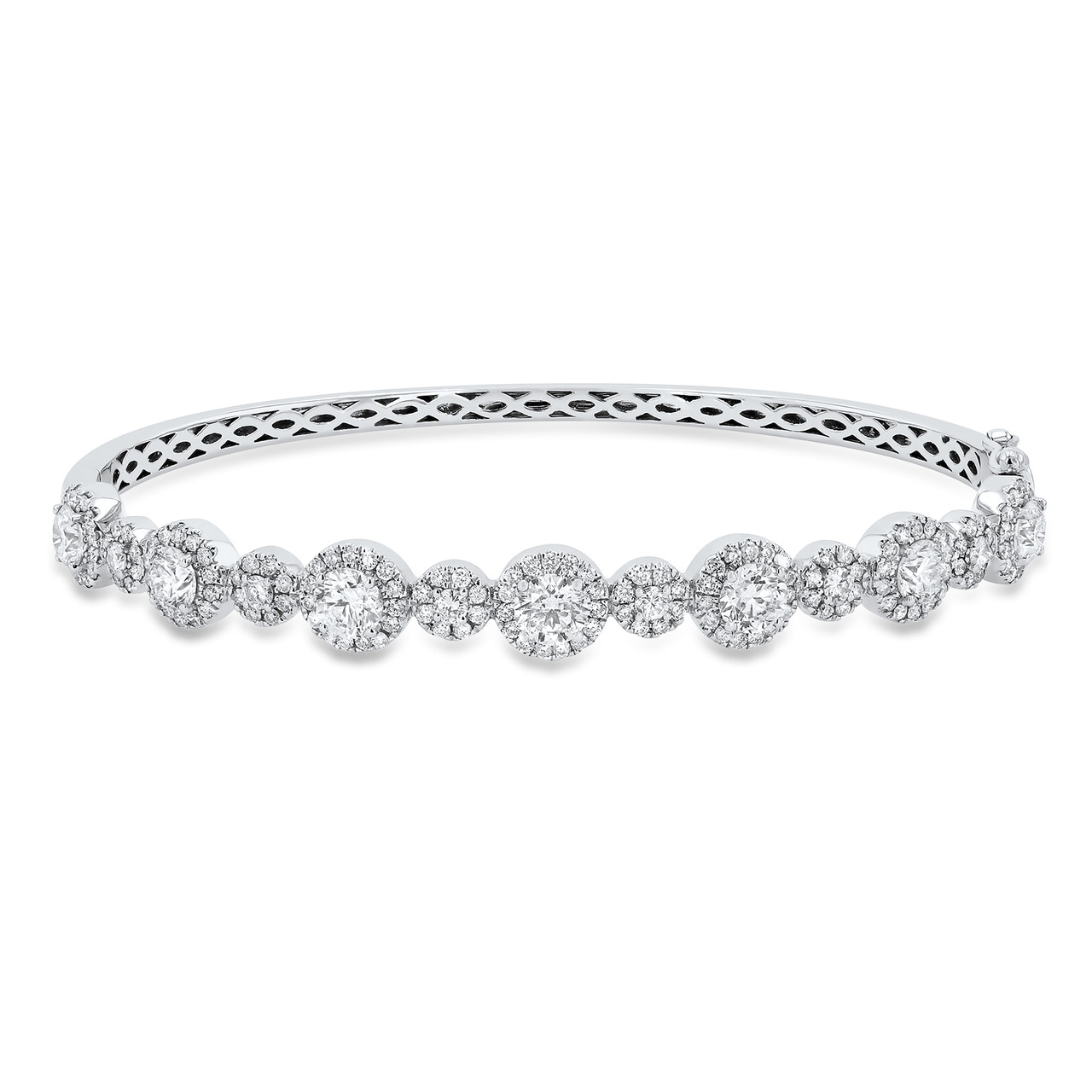 Diamond Halo Bangle Bracelet 0