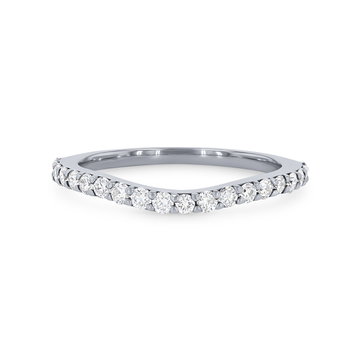 True Romance Curved Diamond Wedding Band In White Gold 14K